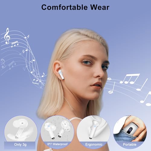 Image of Samsung Earbuds Wireless Ear Buds for Samsung Galaxy A17 A16 5G A36 S25 Ultra FE Edge A15 A35 A56 A26, Bluetooth 5.3 Headphones Bass Stereo in Ear Earphones with Mic, 48H LED Display Bluetooth Earbuds