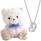 【プティルウ】《足裏プリント入り》 tete ベア ＆ ハート ネックレス 12cm 4S サイズ (3月 足裏プリント)