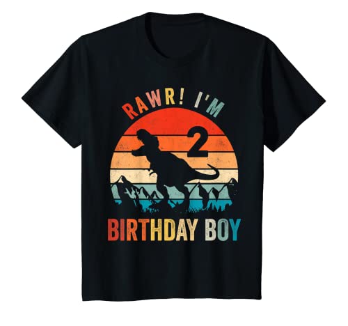 Enfant 2 Year Old Shirt 2nd Birthday Boy T Rex Dinosaur T-Shirt