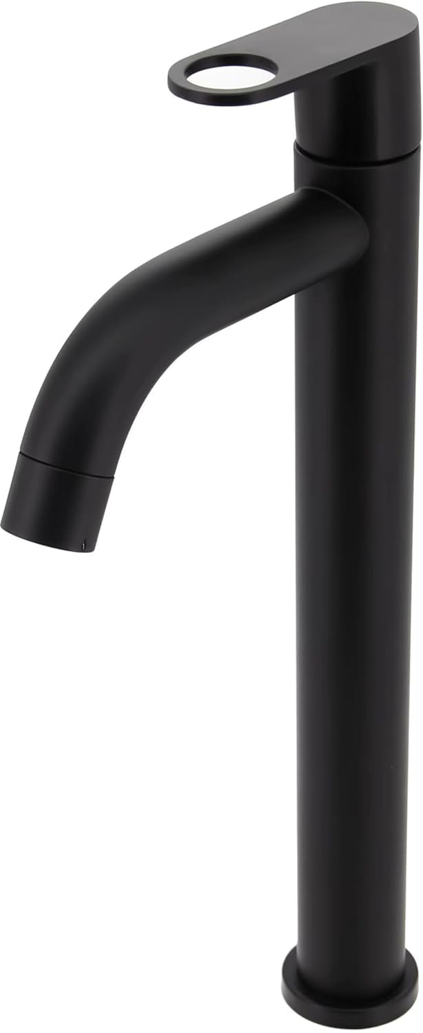 Furiq Bath Prime Tall Boy Pillar Cock Taps for Bathroom Wash Basin | 304 Grade Stainless Steel Basins Faucet | Full Black PVD Coated | 12 Inch Height with Long Spout | Kitchen Sink Tap-image-48