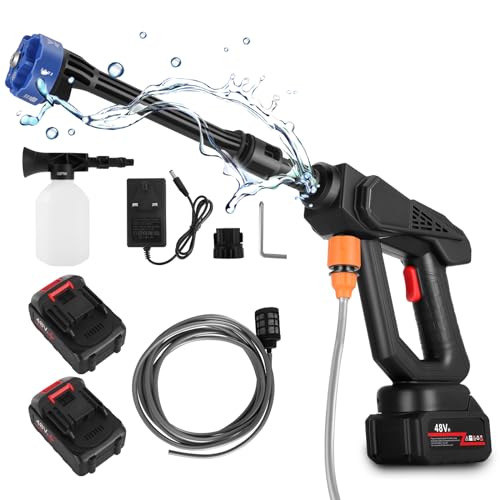 Cordless Power Washer, Portable Pressure Washer with 2 Rechargeable Battery, 6-in-1 Nozzle, 48V...