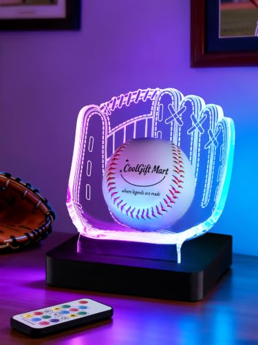 Image of CoolGift Mart Baseball Display Holder, Baseball Gift for Men(Black Base)