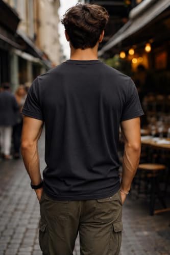Image of INKKR Men's Solid Round Neck Half Sleeve Classic Cotton Bio-wash T-Shirt | Crew Neck Cotton Tshirt for Men