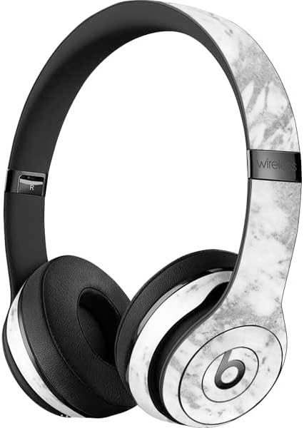 Skinit Decal Audio Skin Compatible with Beats Solo 3 Wireless - Silver Marble Design