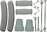 Replacement Crutch Pads，Faithful Medical Padding for Walking Arm Crutches,for Adults,for armpits,Hand Grips,and Feet Caps,Fits Standard Aluminum Crutches 6 Pieces-Set (Gray)