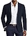 PJ PAUL JONES Men's Casual Blazer Regular Fit Sport Coat One Button Active Suit Jacket Western Business Sportcoat Navy Blue