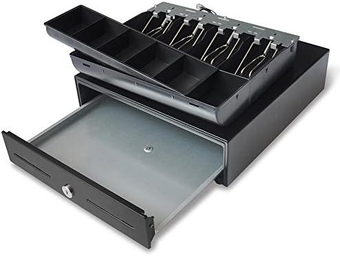 Beelta 13" POS Cash Register Drawer with Removable Tray,4Bill/5Coin,RJ11/RJ12,Key Lock,DC24V,BK1313B