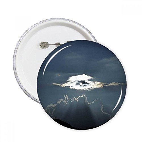 Badge Bouton rond blanc Ciel gris nuages DIYthinker vêtement lot de 5