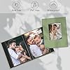 Remowith Album Photo 24 Pochettes 10x15 cm en Toile avec Fenêtre – Petit Carnet Photo – Vert Gris
