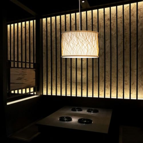 Lustre industriel en bambou de 14,9 pouces pour chambre - 2