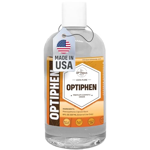 OPTIPHEN Natural Preservative (8 oz) Paraben-Free; Formaldehyde-Free; Water & Oil Soluble | Suitable for Soap Making Lotions Conditioners Creams & More | Keeps Products Fresh & Safe | 8 Ounces