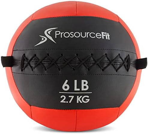 ProsourceFit Soft Medicine Balls for Wall Balls and Full Body Dynamic Exercises, 6 LB, Red