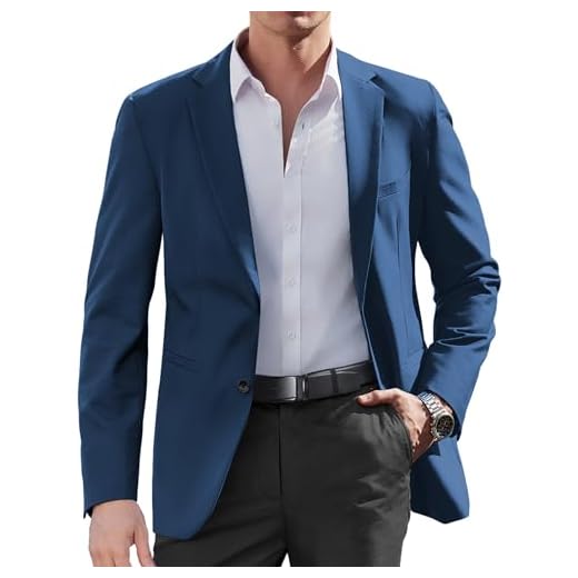 COOFANDY Mens Casual Blazer Fashion Sport Coats Regular Fit Business Suit Jacket Formal Blazer Blue