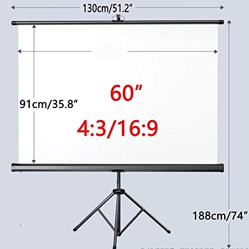 Pantalla de proyección ajustable 60" con tripié miniatura 7