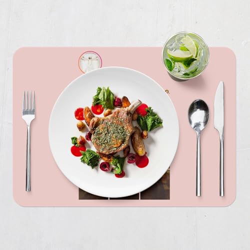Sets de table souple dessous en liège napperons Joconde rose - 7