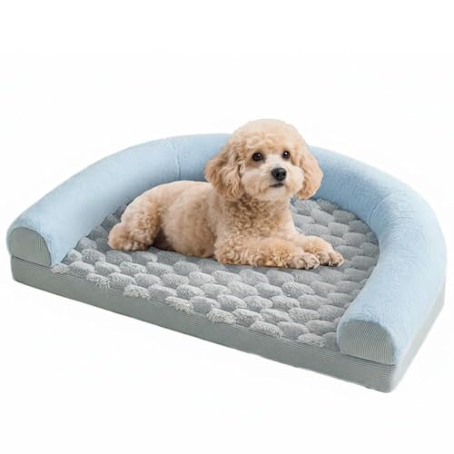 Lifetipsタイニープードル(Tiny Poodle)U型 ペットベッド 犬 猫 クッション ソファ 丸洗い可 滑り止め 保温 四季対応 小型犬 中型犬 大型犬 多頭飼い 快適 枕付き 軽量 カバー取り外し インテリアに馴染む 圧縮梱包 極厚 やわらか