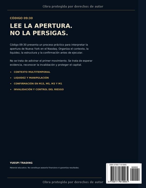 CÓDIGO 09:30: Estrategia de trading para el Nasdaq en la apertura de Nueva York (Spanish Edition) image 3