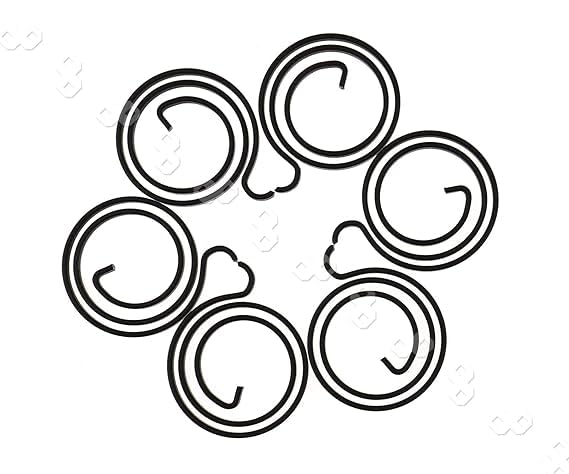 6pcs Turning Lever Door Handles Spring Coil Replacement Parts 2.5 Turn Coil Manganese Steel Black