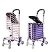Produktbild OPARYY 8 Wheel Shopping Trolley Mit Seat, 35L Leichtbau-Aluminium-Legierung Hard Wearing Foldaway für Easy Storage