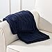 Battilo Navy Cable Knit Throw Blankets for Couch, Super Soft Warm Cozy Decorative Knitted Throw Blanket for Bed, Sofa, Chair 50