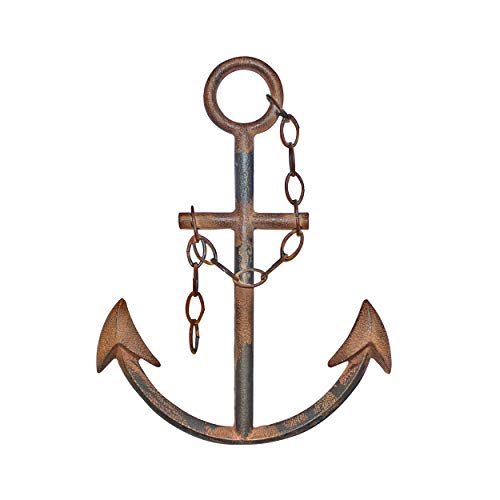 WALL CHARMERS 16" Cast Iron Metal Anchor Wall Decor (Rustic)