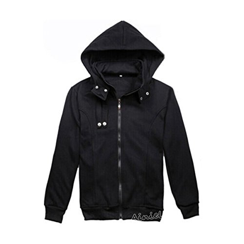 Ainiel Anime Cosplay Costume Hoodie Casual Sport Clothing Jacket(Black,L)
