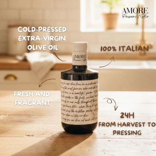 Image of Amore Passami l'Olio Extra Virgin Olive Oil, 16.9 fl oz (500ml) | 100% Italian, Cold-Pressed, Premium Olive Oil From Umbria