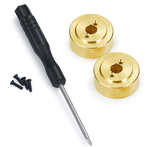 Maleonn 2Pcs Brass Rear Lockout Cup Axle Adapter with Screwdriver for SCX24