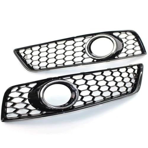 Grille antibrouillard Audi A3 8P style nid d'abeille hexagonale et bords chromés