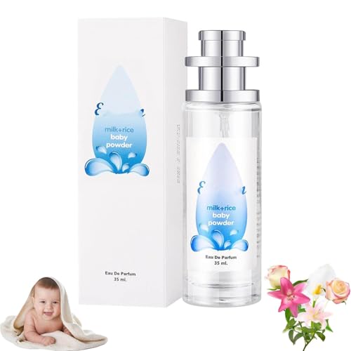 Genérico Ebyven Baby Powder Perfume Spray, Spray de Perfume Suave para bebés, perfumes de Olor Fresco de elyven Cuerpo de Fragancia, Cuerpo de Olor Floral y cremoso Eau de Parfum,Rice Milk