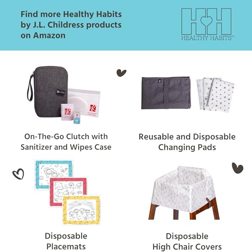 Image of J.L. Childress Healthy Habits Shopping Cart & High Chair Cover for Baby, Kids, & Toddler - Cover for Grocery Carts & Restaurants, for Boys & Girls, Universal Fit - Grey