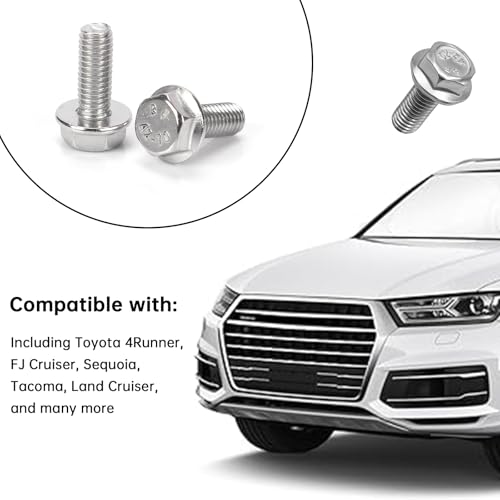 Image of 12PCS 304 Stainless Steel 12mm Car Top Front Skid Plate Bolts Compatible with Toyota 4Runner Tundra Sequoia Tacoma FJ Cruiser Land Cruiser - Top Skid Bolts