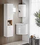 mueble lavabo esquinero  Juego de Muebles de baño FINKA, Mueble de Lavabo esquinero, Espejo esquinero, Armario Alto, Muebles para baño pequeño, Lavabo Incluido