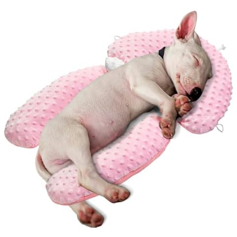 Lepark Dog Calming Pillow, Soft Washable Dog Pillow for Small Medium Dog Cat Pet with Two Detachable Arm Pillow, Breathable Pet Calming Toy(Pink) Cover