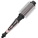 Heated Styling Curling Brush, Curling Wand 1 1/2-Inch Fluffy Thermal Brush for Hair Curling Iron (Pink)