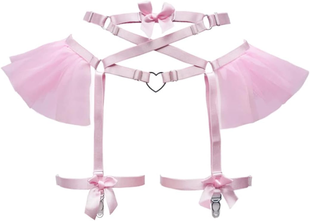Eien KaliforuaWomen's Body Harness Full Strappy Lingerie Garter Belts Waist Set Elasticity Adjust Gothic Punk Club Rave Wear