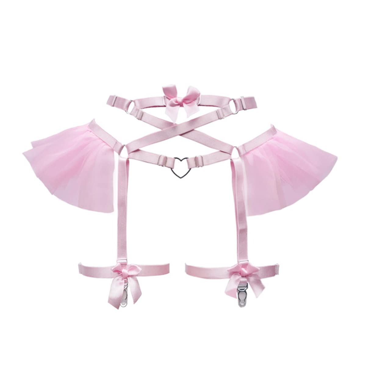 Eien KaliforuaWomen's Body Harness Full Strappy Lingerie Garter Belts Waist Set Elasticity Adjust Gothic Punk Club Rave Wear