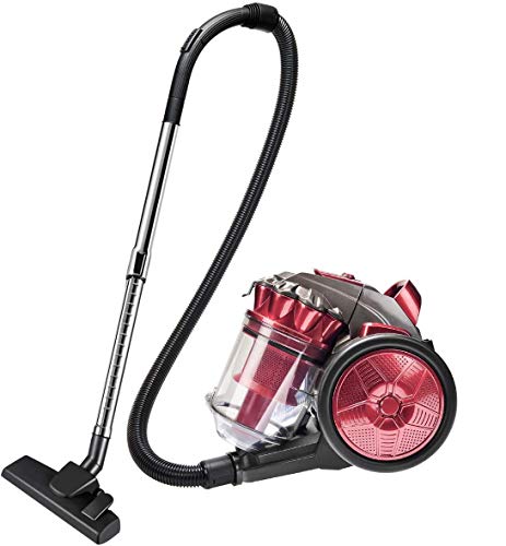 OZEANOS Aspirateur 3 Litres, 700W Aspirateur sans Sacs Cyclonique, 18Kpa Powerful Compact Aspirateur Traîneau le Système de 4 Filtration, Rayon de Travail de 8M, Noir et Rouge (3L-1R) Cover