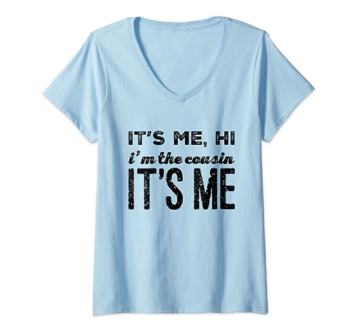 Familia de fuentes It's Me Hi I'm Cousin It's Me Funny Cousins Crew Camiseta Cuello V
