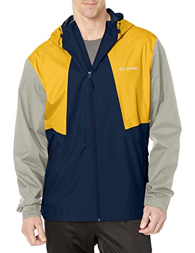 Columbia Men’s Inner Limits Ii Jacket, Packable, Waterproof & Breathable, Collegiate Navy/Bright Gold/Safari, Large #TOP8