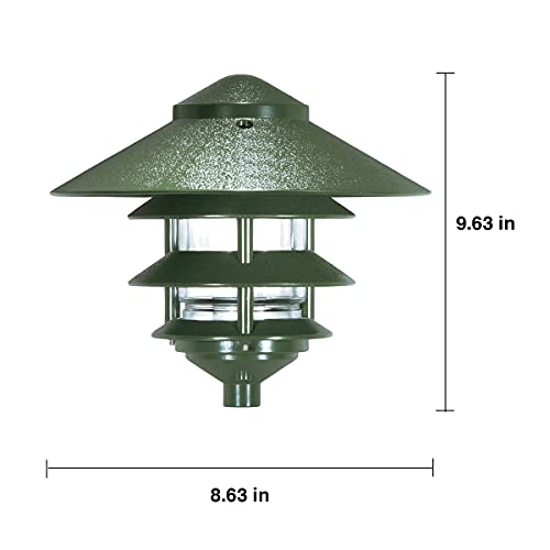 Image of Nuvo Lighting SF76 /636 One Light Three Louver Large Hood 120 Volt Die Cast Aluminum Durable Outdoor Landscape Pathway Lighting, Green
