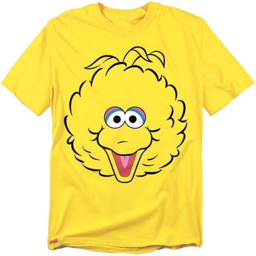 Sesame Street Big Bird Full Face Unisex Adult T Shirt, Yellow, 2X-Large