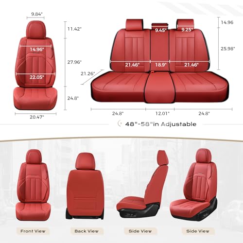 Image of Coverado Car Seat Covers Front Set, Luxury Nappa Leather Seat Covers Universal Fit Waterproof Non-Slip Breathable Automotive Seat Protectors for Cars, SUVs, Trucks