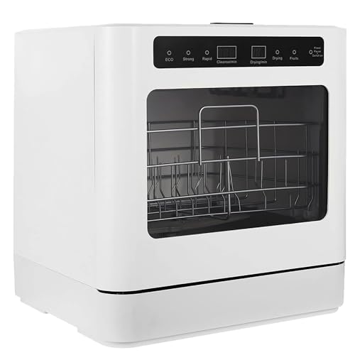 Lista de Lavavajillas compactos más recomendados. 42 BEE VIBES Lavavajillas Portatil de Encimera con 5 Programas de Lavado, Lavadora de Trastes, Conexión al Grifo Sistema de Calentamiento de Agua, Puerta de Cristal, Rejilla y...