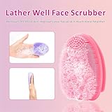 HieerBus Silicone Face Scrubber,Manual Exfoliating Brush,Handheld Facial Cleansing Brush for Women Men-Blackhead Removing Pore Cleansing Massaging for Sensitive, Delicate, Dry Skin (3rd-Pink+Purple) - Image 5