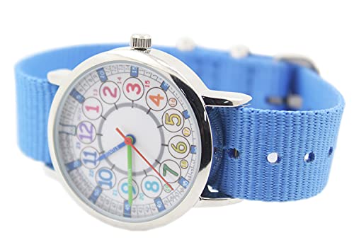 Bigbangbang Kids Analog Watch， Learning Time Watch, First Watch Soft Cloth Strap,Read time Study Time Todder Watch,Kindergarten Learn Time Watches,Pink Girl Watch， Girls Ages 7-10…2