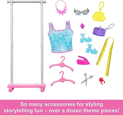 Muñeca Barbie On-set Stylist con 14 Accesorios miniatura 3