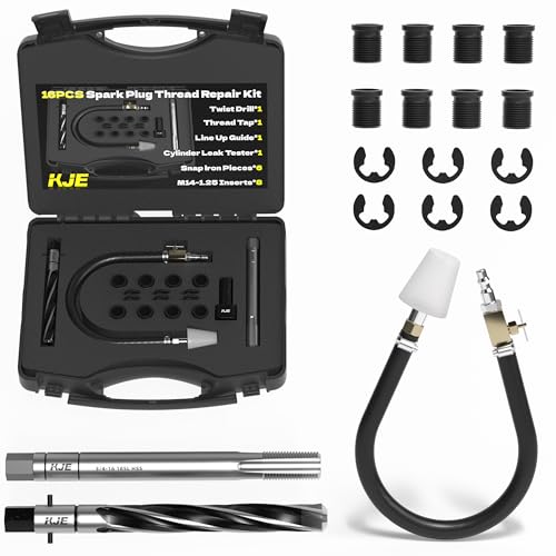 KJE 38900 Two Valve Ford Triton Tool Kit Spark Plug Thread Repair Kit Compatible with Ford 4.6 L 5.4 L 6.8V-10 SOHC Engines Foolproof Repair System for No.389-100 Replacement Inserts 1/2 Drive