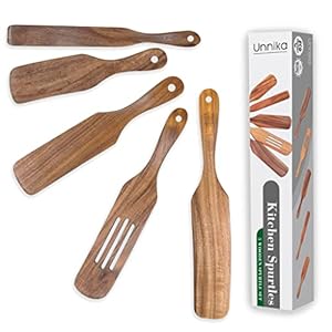 5 Pieces Spurtle Set , Cooking Utensils Kitchen , wooden Spatula , Kitchen Tool Set , Wooden spoons , Kitchen Utensils Set Wood , Serving Utensils , spurtle porridge stirrer .