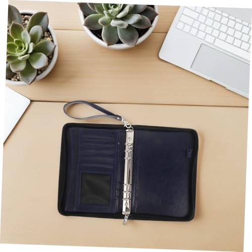 Classeur à pochettes cuir bleu DOITOOL range document zippé pour bureau - 6